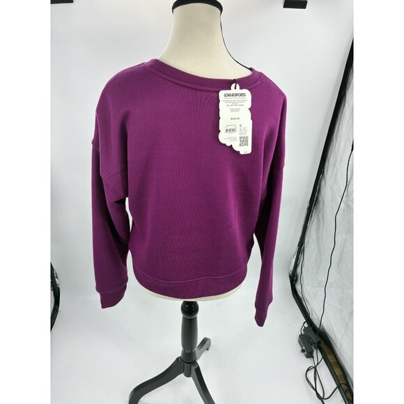 Love & Sports Womens M Sweatshirt Pullover Purple Graphic Crewneck Casual - Picture 4 of 7